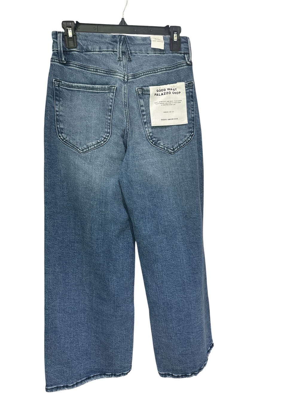 Good American Wide-Leg Denim Jeans in Medium Blue - Picture 3 of 7